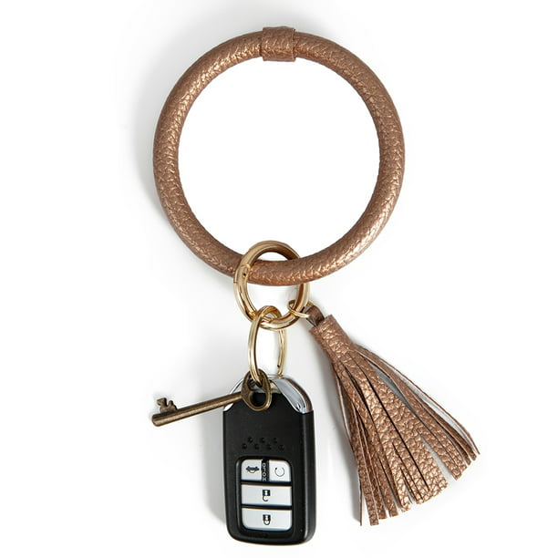 PU Leather Keychain Waist Wallet KeyChains Round Key Chain Keys Strap